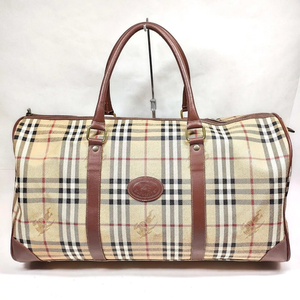 (R793) Burberrys Boston Bag Brown